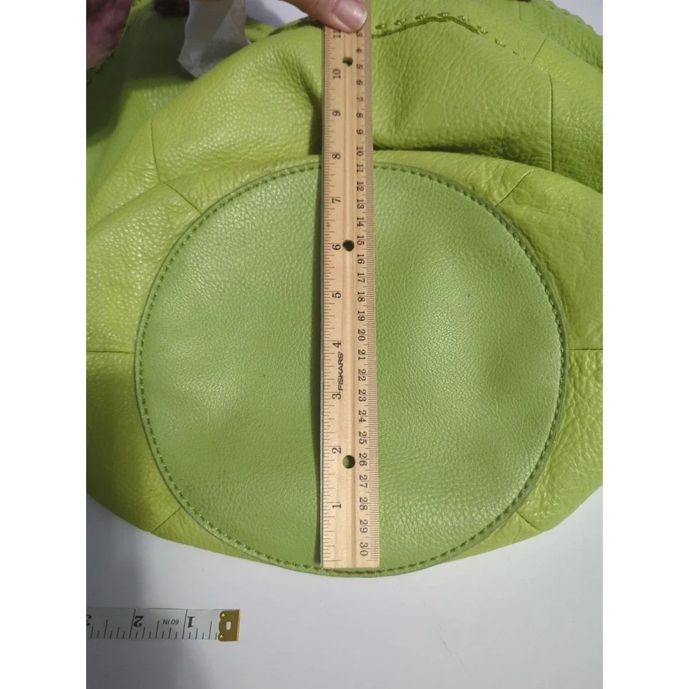 The Sak Indio Hobo Bag lime green pebbled leather braided strap boho slouchy
